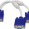 15 pin VGA Y cable 1 ft (1 male 2 female) dual displays