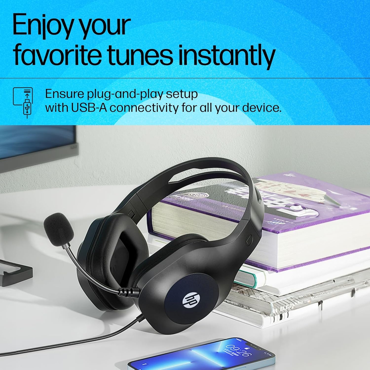 HP H120 Stereo Wired USB Headset - Image 2