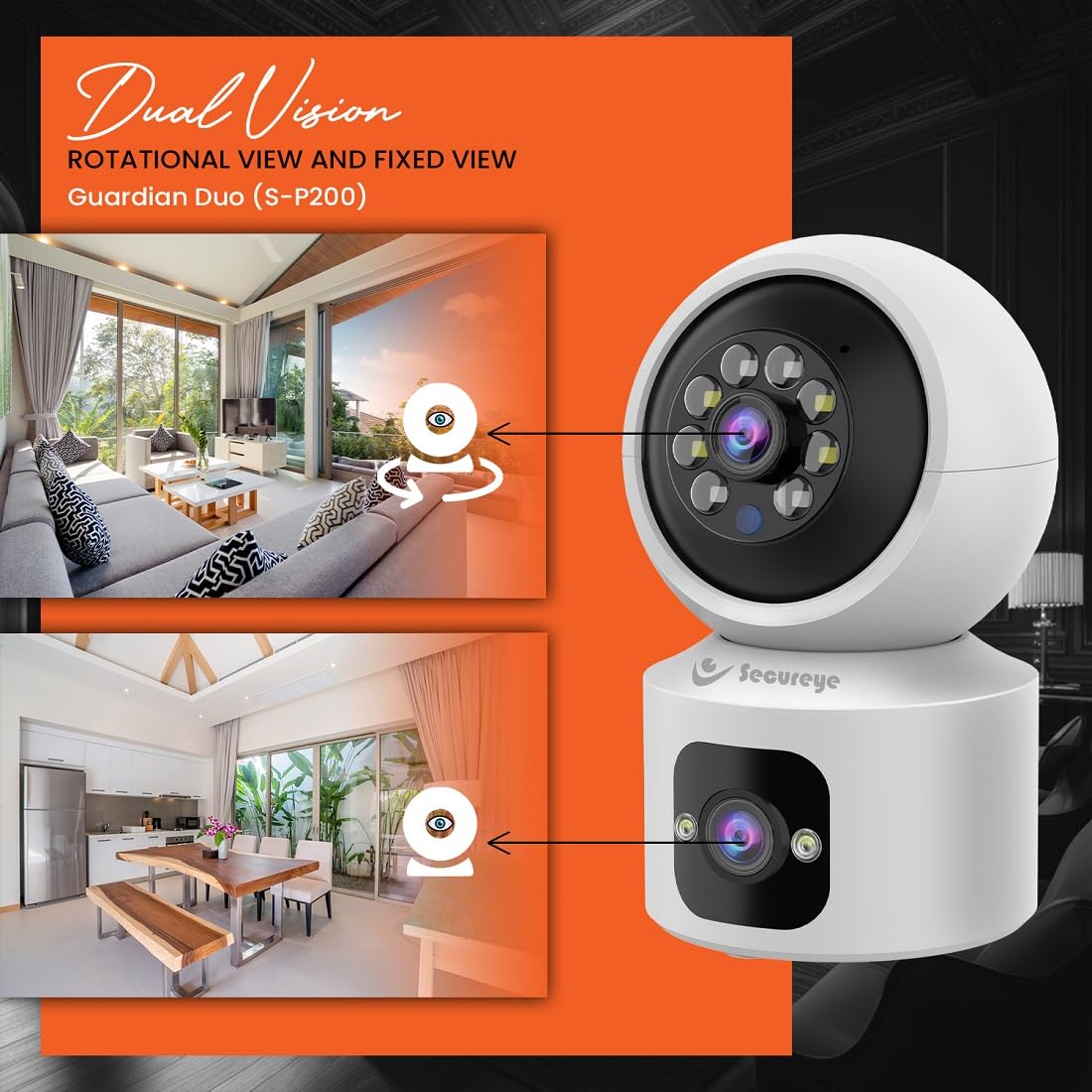 Secureye Guardian Duo WiFi Dual Vision 2MP Camera - Image 2