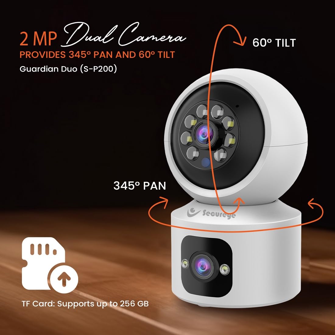 Secureye Guardian Duo WiFi Dual Vision 2MP Camera - Image 3