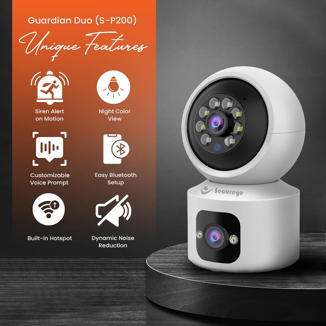 Secureye Guardian Duo WiFi Dual Vision 2MP Camera - Image 6